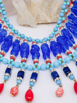 Egyptian Revival Fringed Bib Necklace Jewelry arcadeshops.com