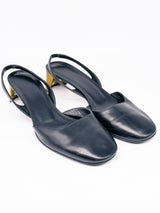 Gucci Rounded Toe Slingback with Sculpural Heel, 41 Accessory arcadeshops.com