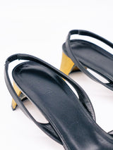 Gucci Rounded Toe Slingback with Sculpural Heel, 41 Accessory arcadeshops.com
