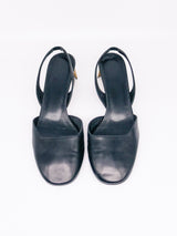 Gucci Rounded Toe Slingback with Sculpural Heel, 41 Accessory arcadeshops.com