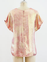 Metallic Lame Blouse Top arcadeshops.com