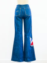 Embroidered High Waist Flare Jeans Bottom arcadeshops.com