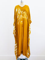 Mustard Batik Butterfly Caftan Dress arcadeshops.com