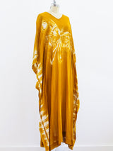 Mustard Batik Butterfly Caftan Dress arcadeshops.com