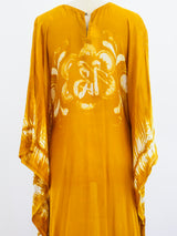 Mustard Batik Butterfly Caftan Dress arcadeshops.com