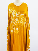 Mustard Batik Butterfly Caftan Dress arcadeshops.com