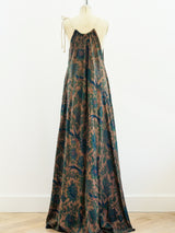 Bird Print Brown Sleeveless Caftan Dress arcadeshops.com