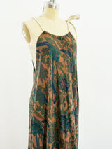 Bird Print Brown Sleeveless Caftan Dress arcadeshops.com