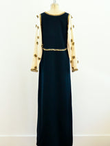 Geoffrey Beene Black Ivory Silk Gown Dress arcadeshops.com