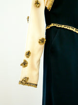 Geoffrey Beene Black Ivory Silk Gown Dress arcadeshops.com