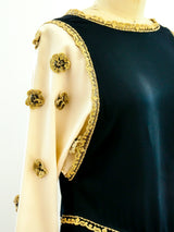 Geoffrey Beene Black Ivory Silk Gown Dress arcadeshops.com