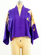 Purple Cropped Kimono Jacket Jacket arcadeshops.com