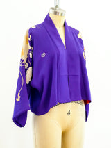 Purple Cropped Kimono Jacket Jacket arcadeshops.com