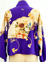 Purple Cropped Kimono Jacket Jacket arcadeshops.com