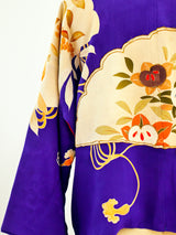 Purple Cropped Kimono Jacket Jacket arcadeshops.com