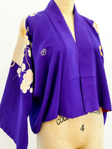 Purple Cropped Kimono Jacket Jacket arcadeshops.com