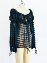 Christian Dior silk chiffon peasant top Top arcadeshops.com