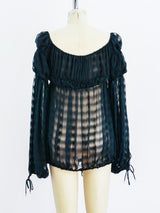 Christian Dior silk chiffon peasant top Top arcadeshops.com