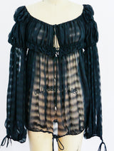 Christian Dior silk chiffon peasant top Top arcadeshops.com