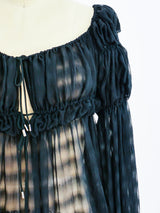 Christian Dior silk chiffon peasant top Top arcadeshops.com