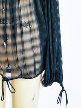 Christian Dior silk chiffon peasant top Top arcadeshops.com