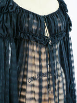 Christian Dior silk chiffon peasant top Top arcadeshops.com