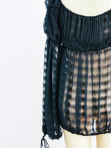 Christian Dior silk chiffon peasant top Top arcadeshops.com