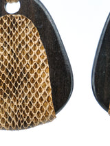 Wood and Snakeskin Drop Earrings Accessory arcadeshops.com