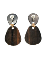 Wood and Snakeskin Drop Earrings Accessory arcadeshops.com