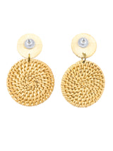 Basketweave Disc Earrings Accessory arcadeshops.com