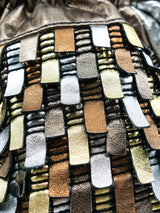 Woven Metallic Leather Bucket Bag Accessory arcadeshops.com