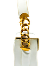 White Patent Leather Shoulder Bag Accessory arcadeshops.com