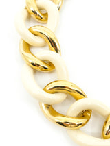 Givenchy Ivory and Goldtone Chain Collar Necklace Accessory arcadeshops.com