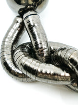Kenneth Jay Lane Gunmetal Coiled Link Necklace Accessory arcadeshops.com