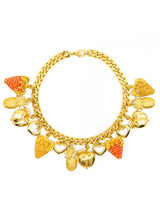 Rhinestone Fruit Charm Necklace Accessory arcadeshops.com