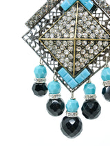 Lawrence Vrba Turquoise Crystal Chandelier Earrings Accessory arcadeshops.com