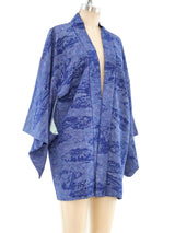 Printed Indigo Haori Kimono Jacket arcadeshops.com