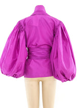 Oscar de la Renta Magenta Balloon Sleeve Top Top arcadeshops.com
