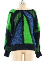 Neon Colorblock Angora Sweater Top arcadeshops.com