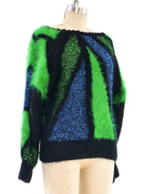 Neon Colorblock Angora Sweater Top arcadeshops.com