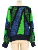 Neon Colorblock Angora Sweater Top arcadeshops.com