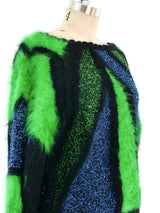 Neon Colorblock Angora Sweater Top arcadeshops.com