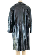 Black Vinyl Zip Front Coat Jacket arcadeshops.com