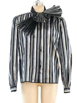 Valentino Metallic Striped Top Top arcadeshops.com