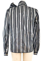 Valentino Metallic Striped Top Top arcadeshops.com