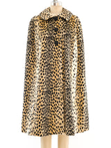 1960's Faux Cheetah Cape Jacket arcadeshops.com
