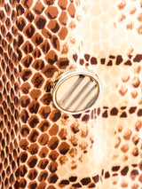 Snakeskin Printed Satin Trench Coat Jacket arcadeshops.com