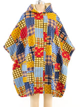 Reversible Patchwork Printed Poncho Outerwear arcadeshops.com