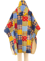 Reversible Patchwork Printed Poncho Outerwear arcadeshops.com