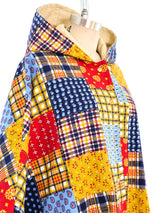 Reversible Patchwork Printed Poncho Outerwear arcadeshops.com
